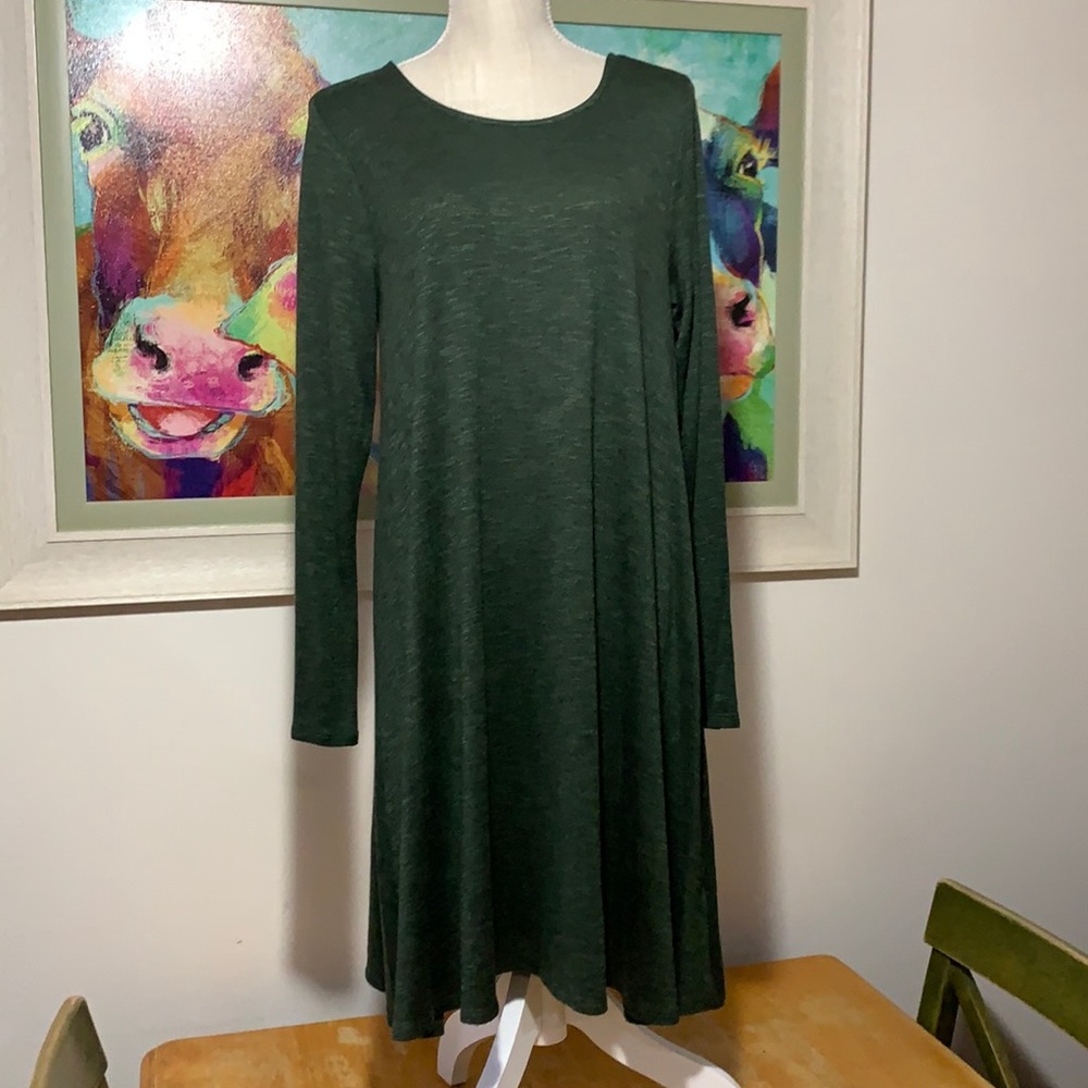 Dark green long sleeve dress